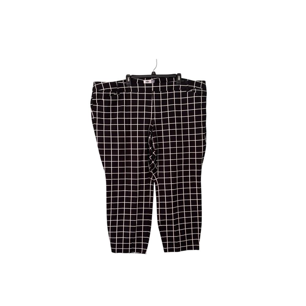 Old Navy Women's Size 26 Plus Black Square Pane Capri Pants 48x28